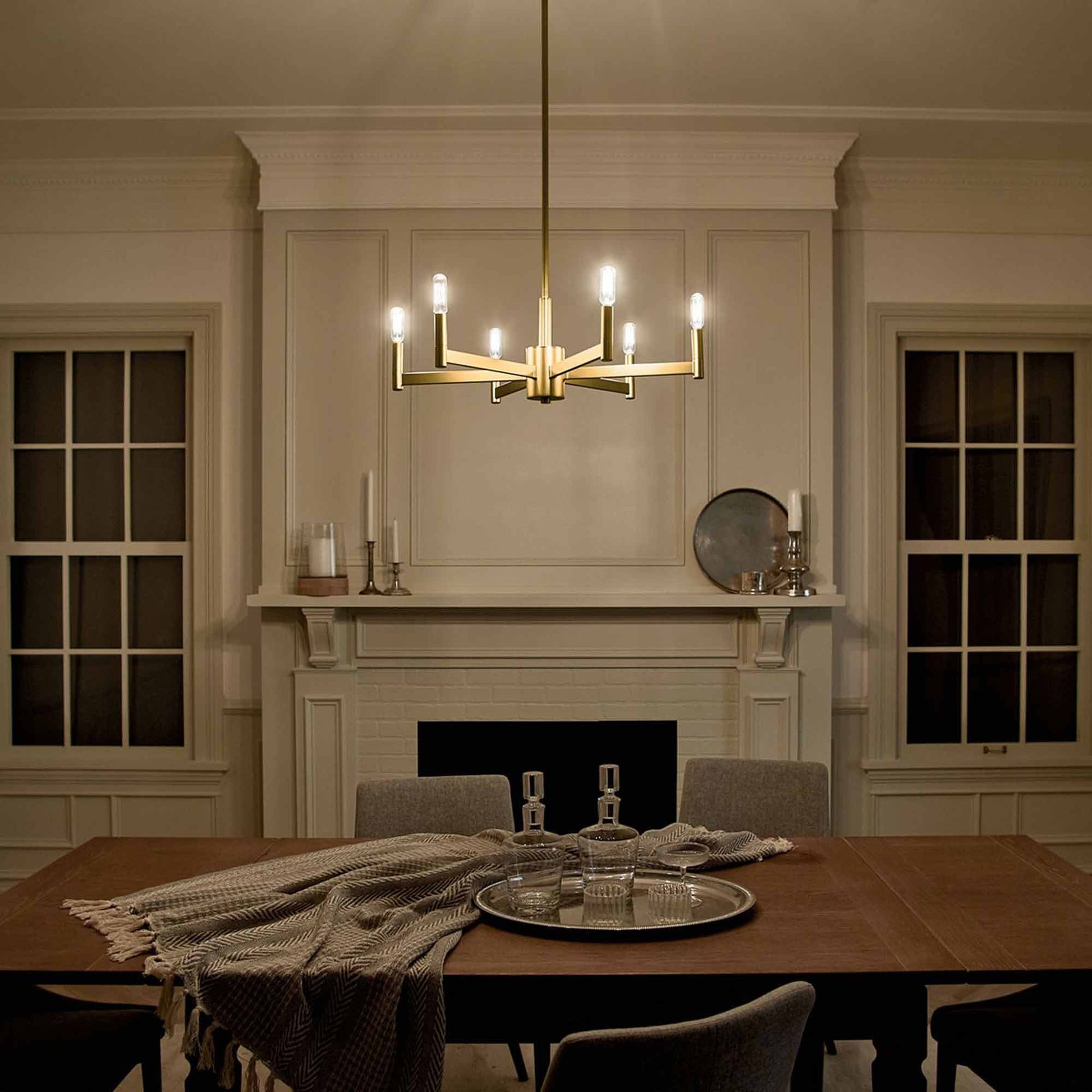 Erzo Chandelier in dining room.