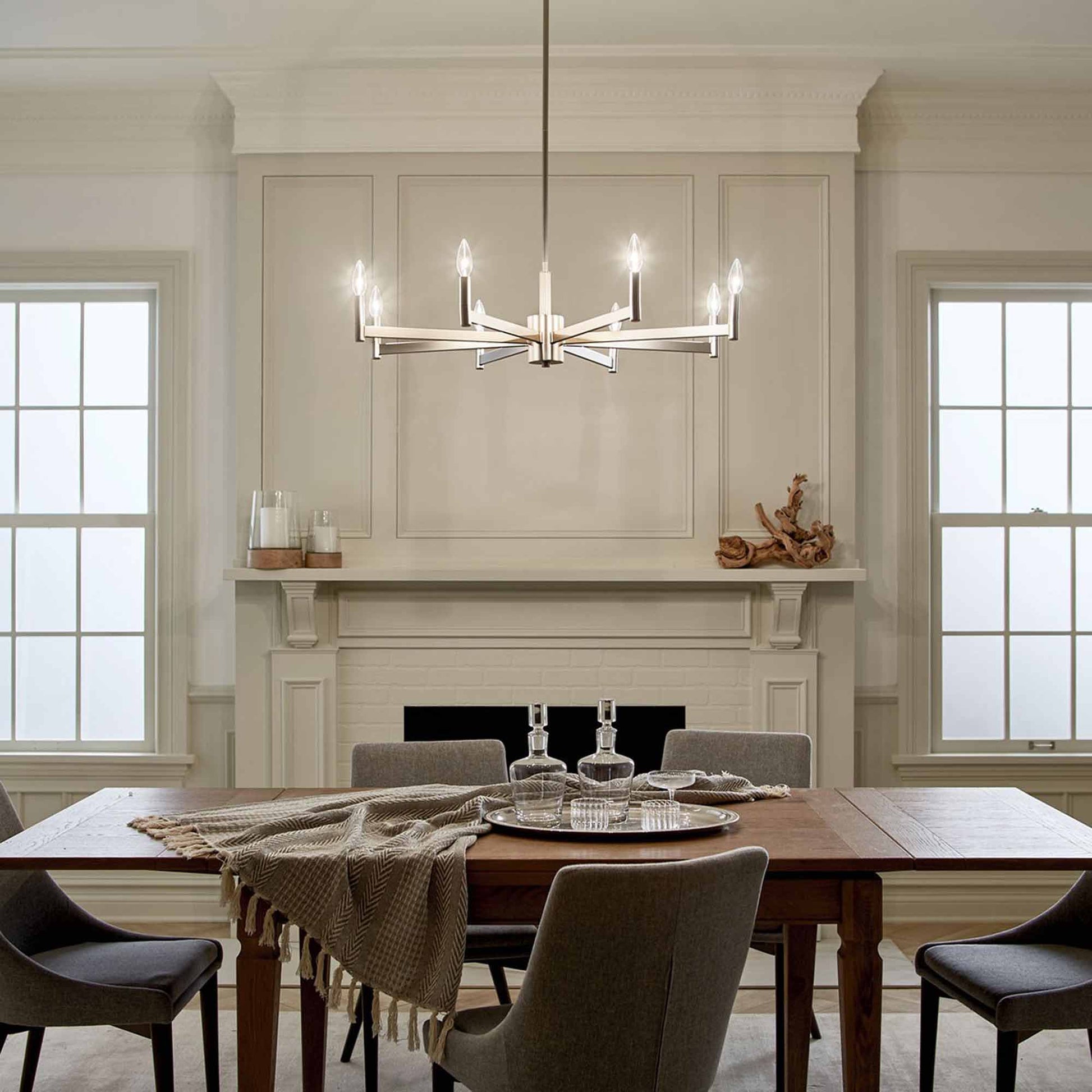 Erzo Chandelier in dining room.