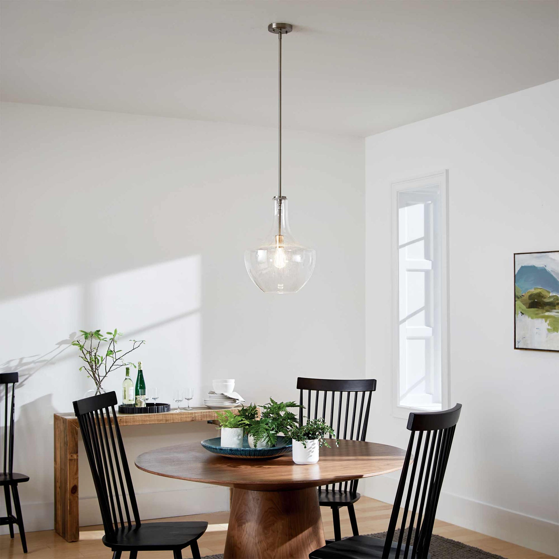Everly Bell Pendant Light in dining room.