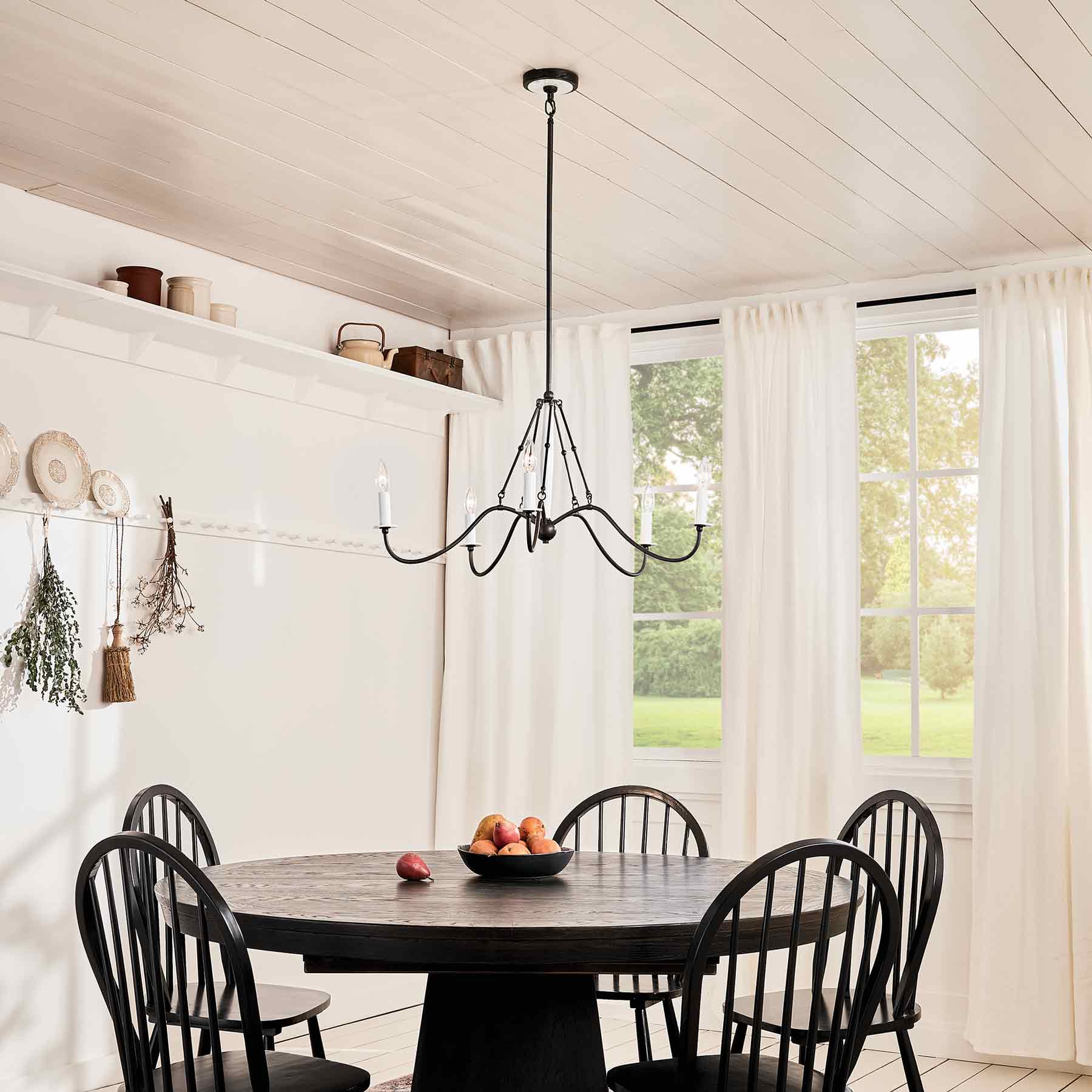 Freesia Chandelier in dining room.