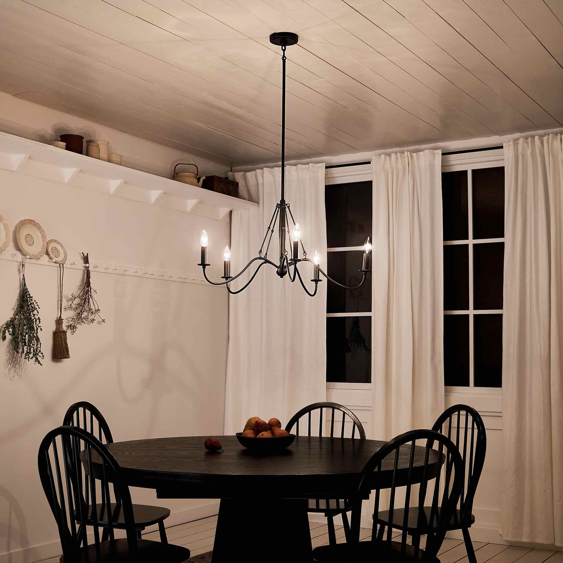 Freesia Chandelier in dining room.