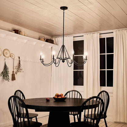 Freesia Chandelier in dining room.