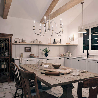 Karthe Chandelier in kitchen.