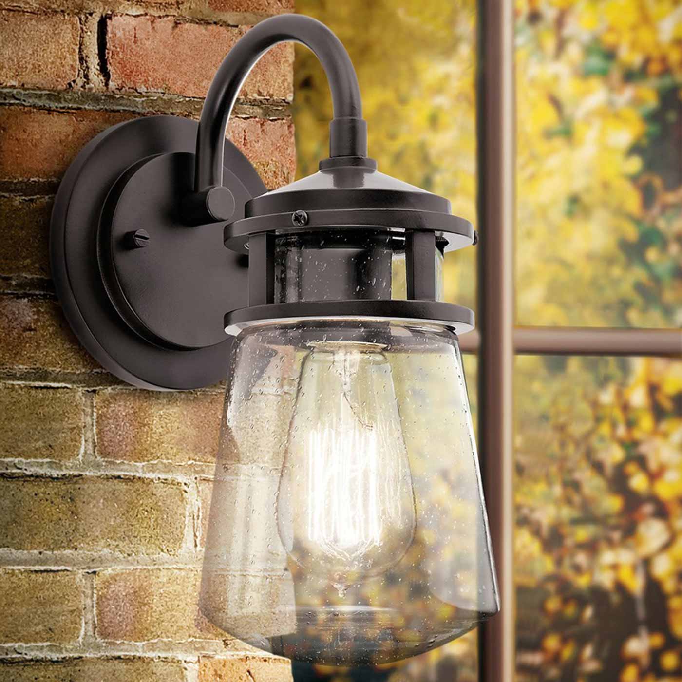 Lyndon Outdoor Wall Light in outside area.