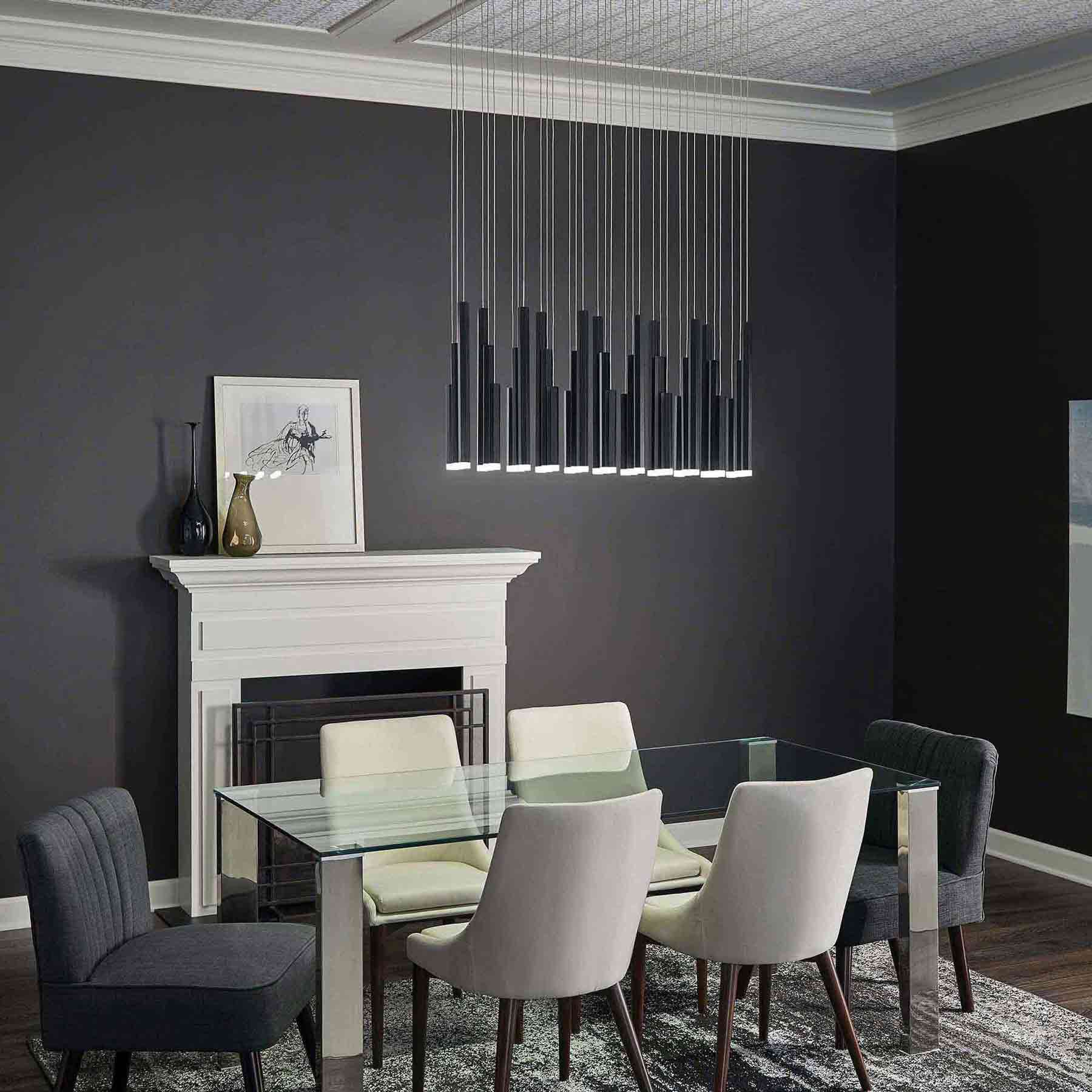 Soho LED Linear Pendant Light in living room.