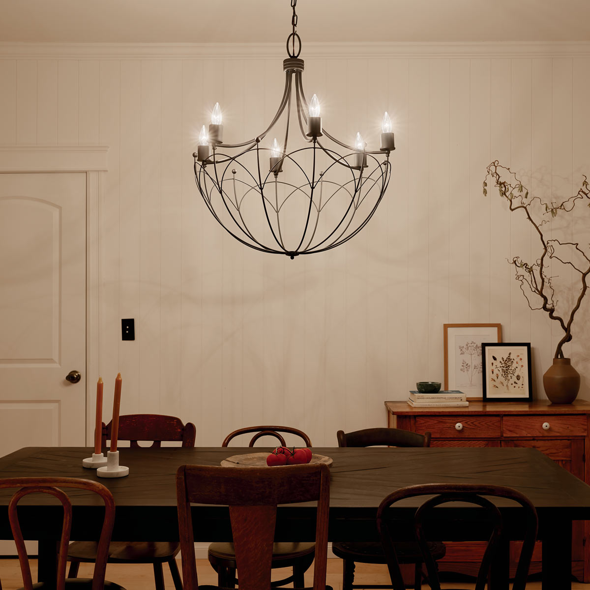 Topiary Chandelier in dining room.