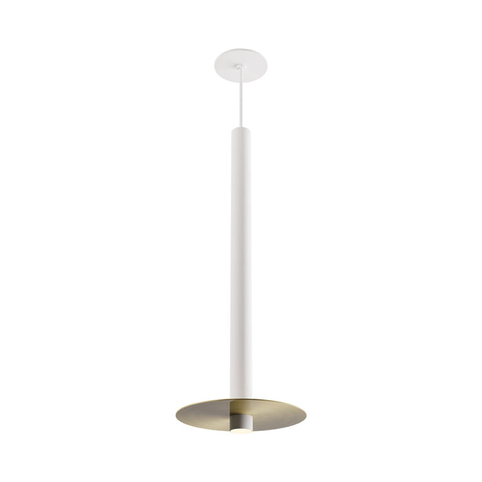 Combi LED Aluminum Pendant Light in Matte White/Brass (24-Inch).