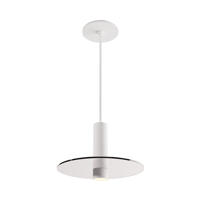 Combi LED Glass Pendant Light in Matte White/Clear (6-Inch).