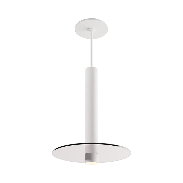 Combi LED Glass Pendant Light in Matte White/Clear (12-Inch).