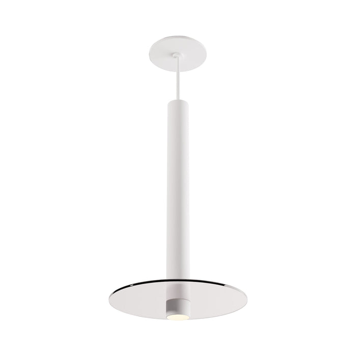 Combi LED Glass Pendant Light in Matte White/Clear (16-Inch).
