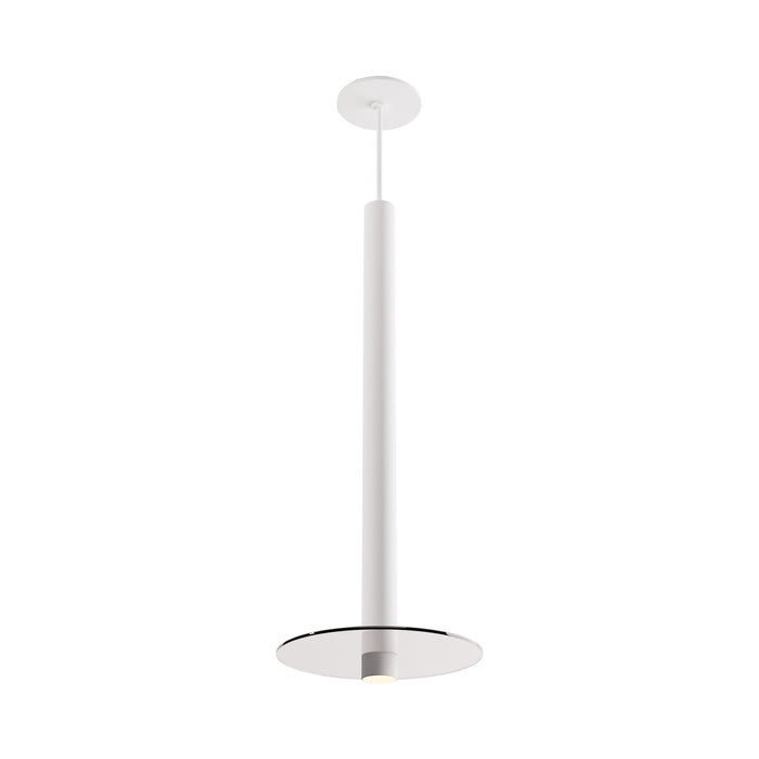 Combi LED Glass Pendant Light in Matte White/Clear (24-Inch).