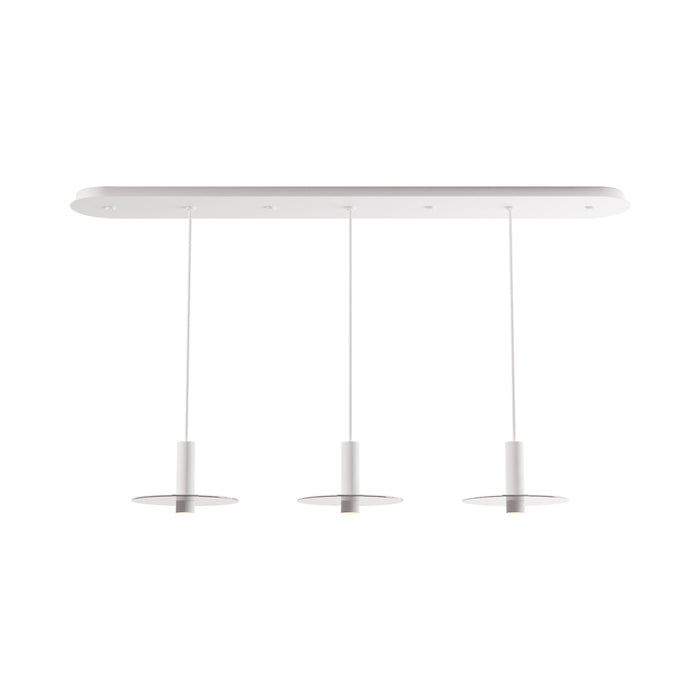 Combi Linear 3 LED Glass Pendant Light in Matte White/Clear(6-Inch).