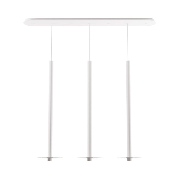 Combi Linear 3 LED Glass Pendant Light in Matte White/Clear(36-Inch).