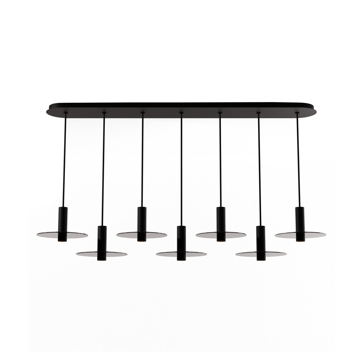 Combi Linear 7 LED Glass Pendant Light in Matte Black/Dark Grey (6-Inch).