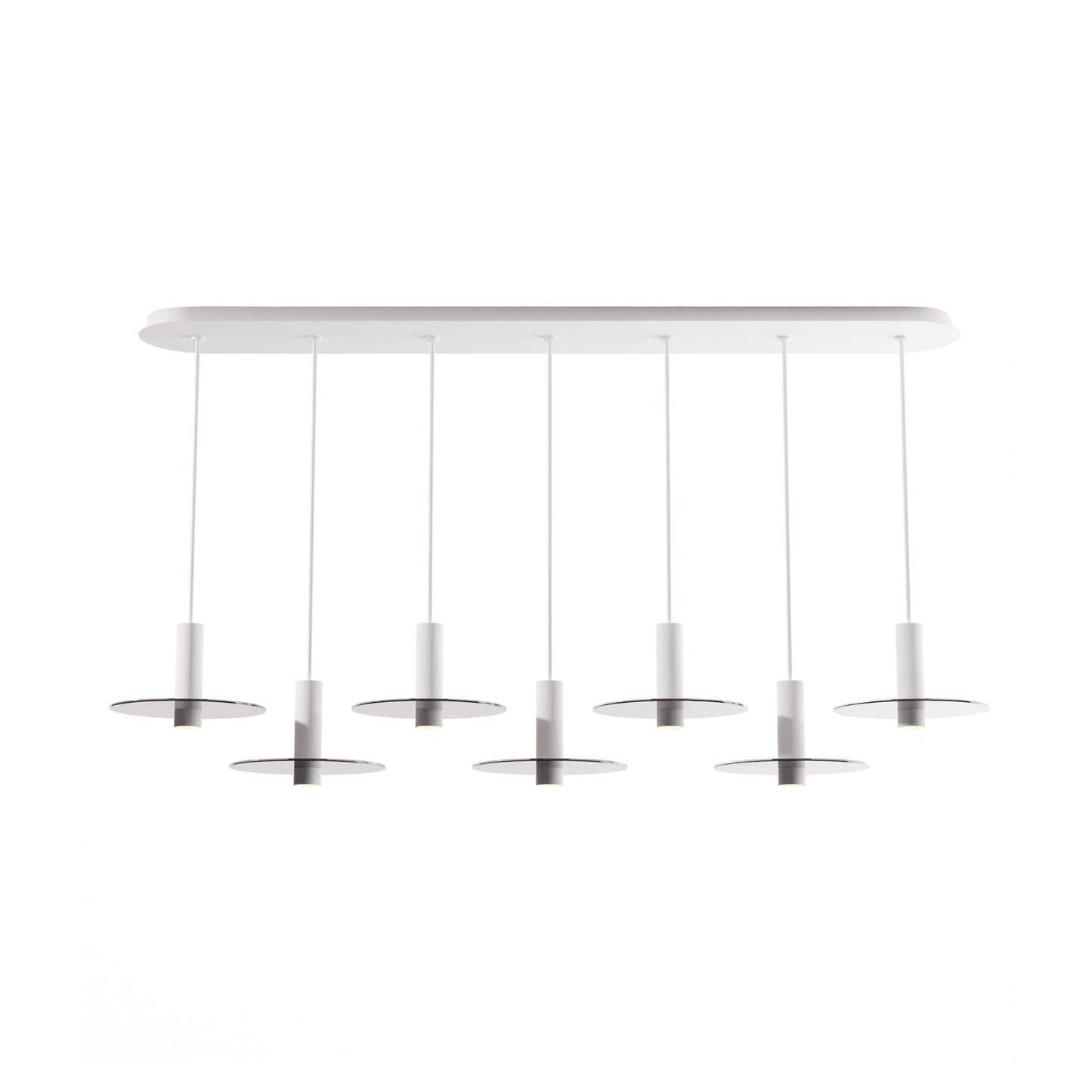 Combi Linear 7 LED Glass Pendant Light in Matte White/Dark Grey (6-Inch).