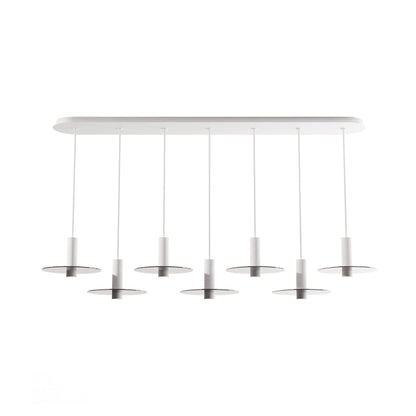 Combi Linear 7 LED Glass Pendant Light in Matte White/Dark Grey (6-Inch).