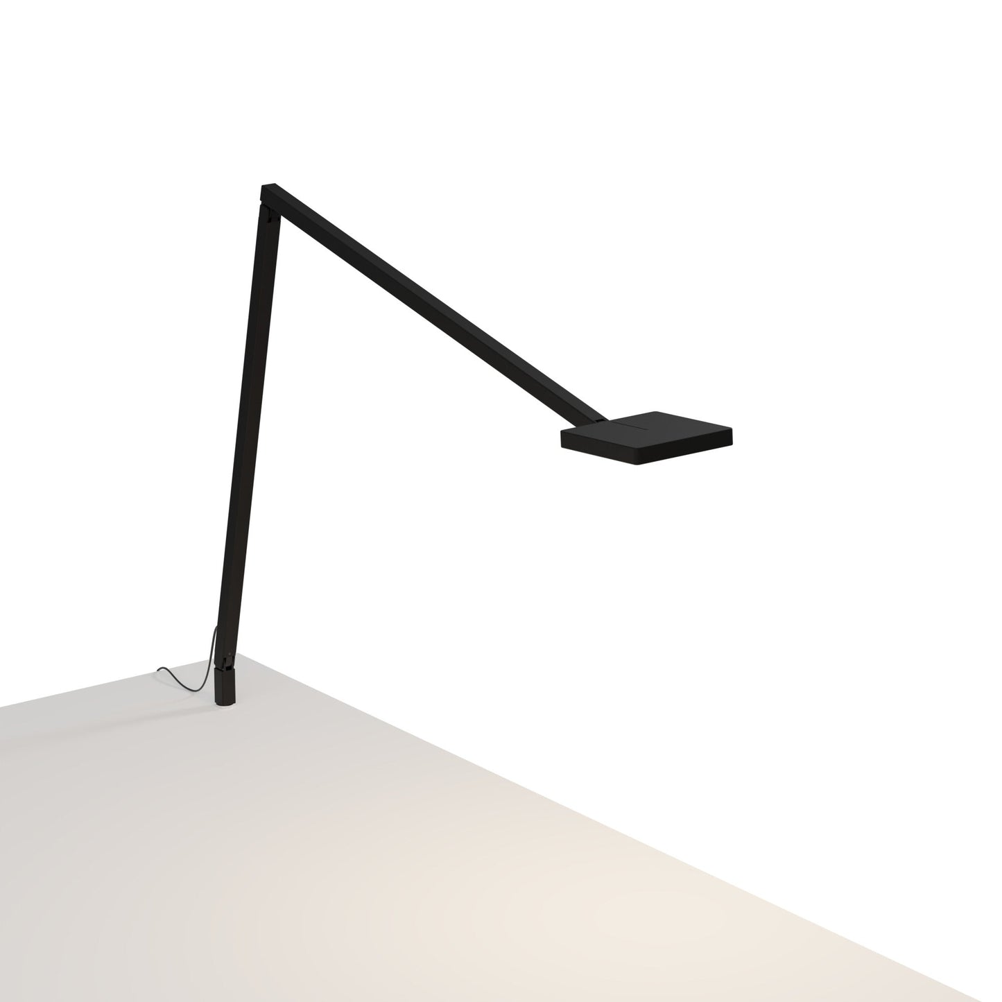 Focaccia LED Desk Lamp in Matte Black (Through-Table Mount).