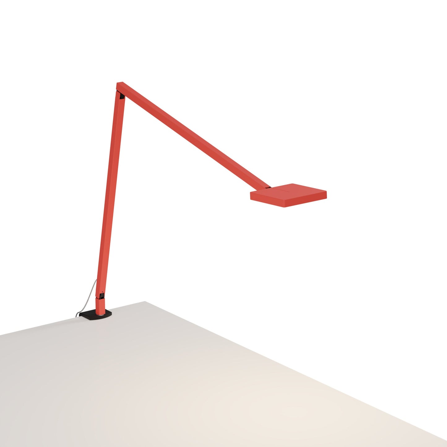 Focaccia LED Desk Lamp in Matte Fire Red (Two-Piece Desk Clamp).