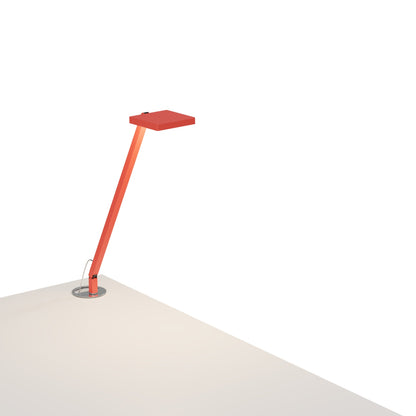 Focaccia Solo LED Desk Lamp in Matte Fire Red (Grommet Mount).