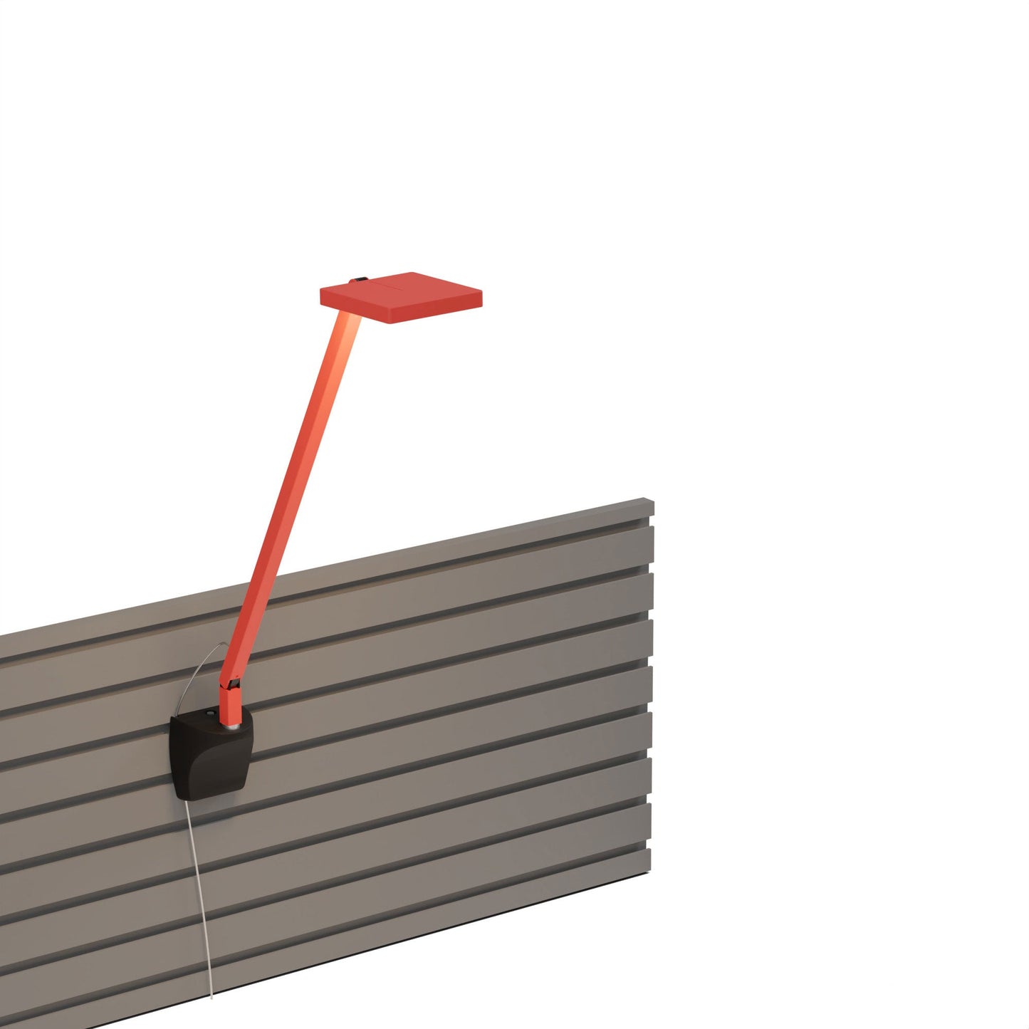 Focaccia Solo LED Desk Lamp in Matte Fire Red (Slatwall Mount).