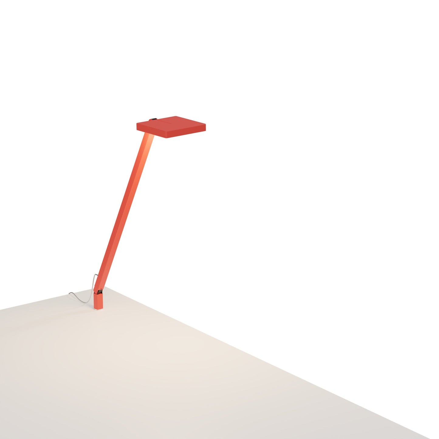 Focaccia Solo LED Desk Lamp in Matte Fire Red (Through-Table Mount).