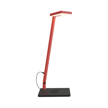 Focaccia Solo LED Desk Lamp in Matte Fire Red (Wireless Charging Base).