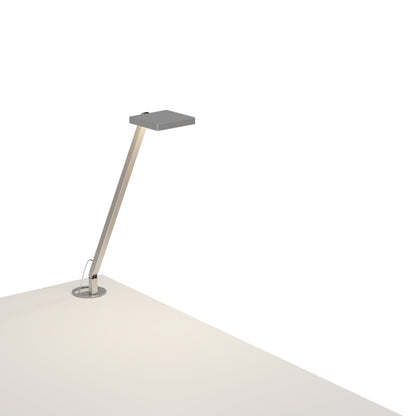 Focaccia Solo LED Desk Lamp in Silver (Grommet Mount).