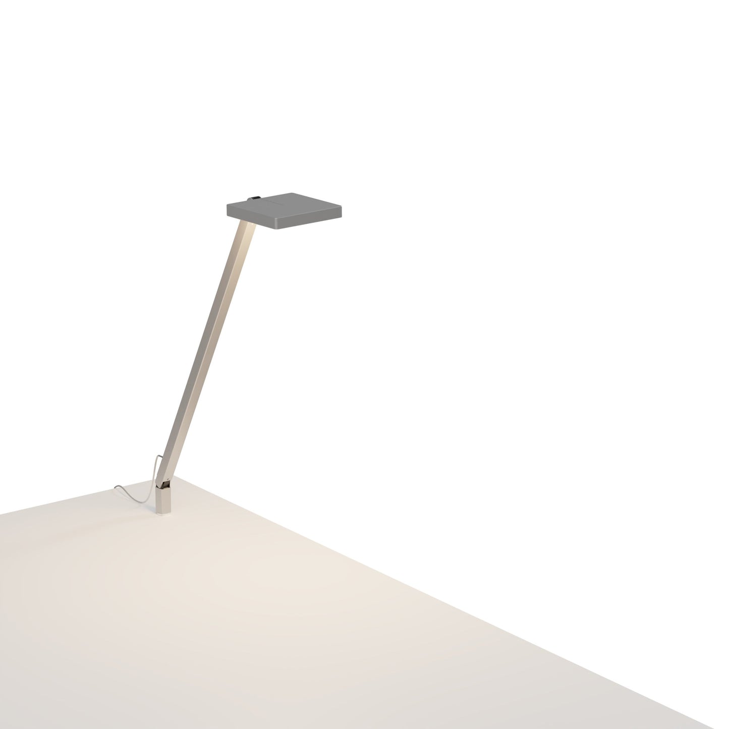 Focaccia Solo LED Desk Lamp in Silver (Through-Table Mount).