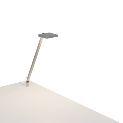 Focaccia Solo LED Desk Lamp in Silver (Through-Table Mount).