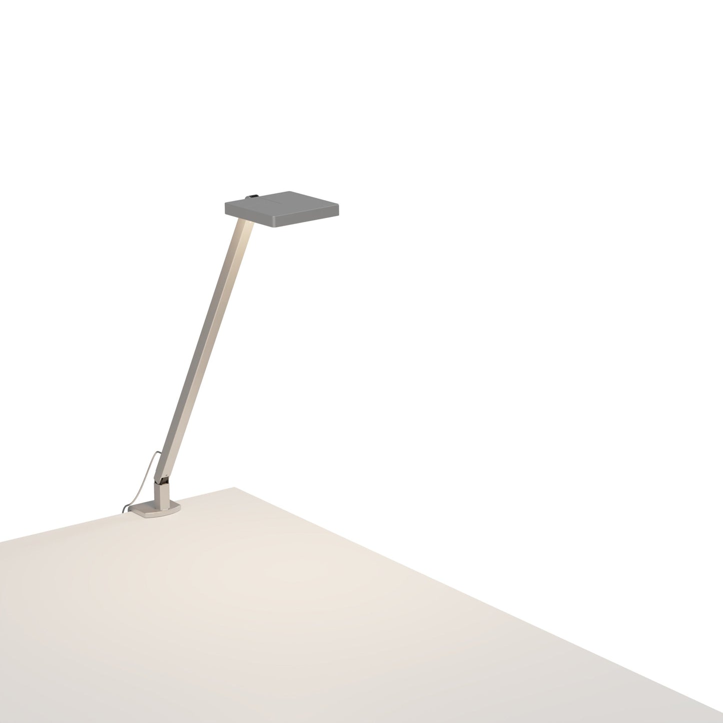 Focaccia Solo LED Desk Lamp in Silver (Two-Piece Desk Clamp).