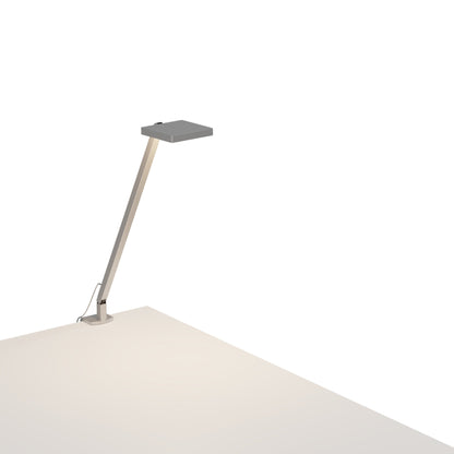 Focaccia Solo LED Desk Lamp in Silver (Two-Piece Desk Clamp).