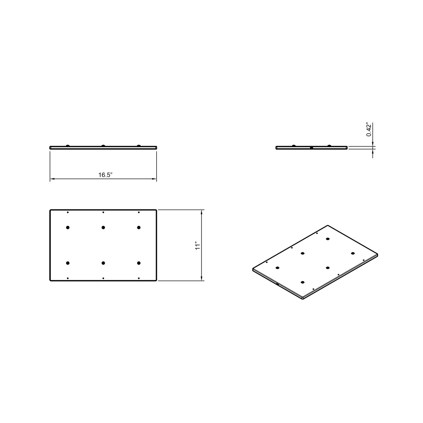 Guy Charging Mat - line drawing.