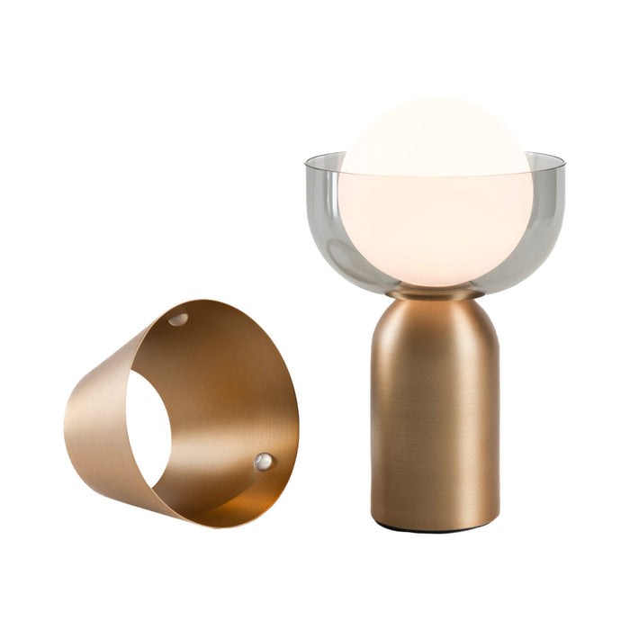 Guy Indoor/Outdoor LED Table Lamp in Brass (Bowl Collar).
