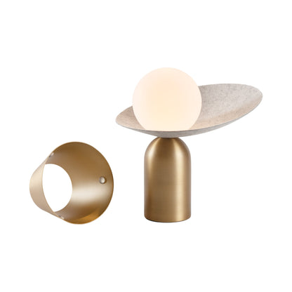 Guy Indoor/Outdoor LED Table Lamp in Brass (Cape).