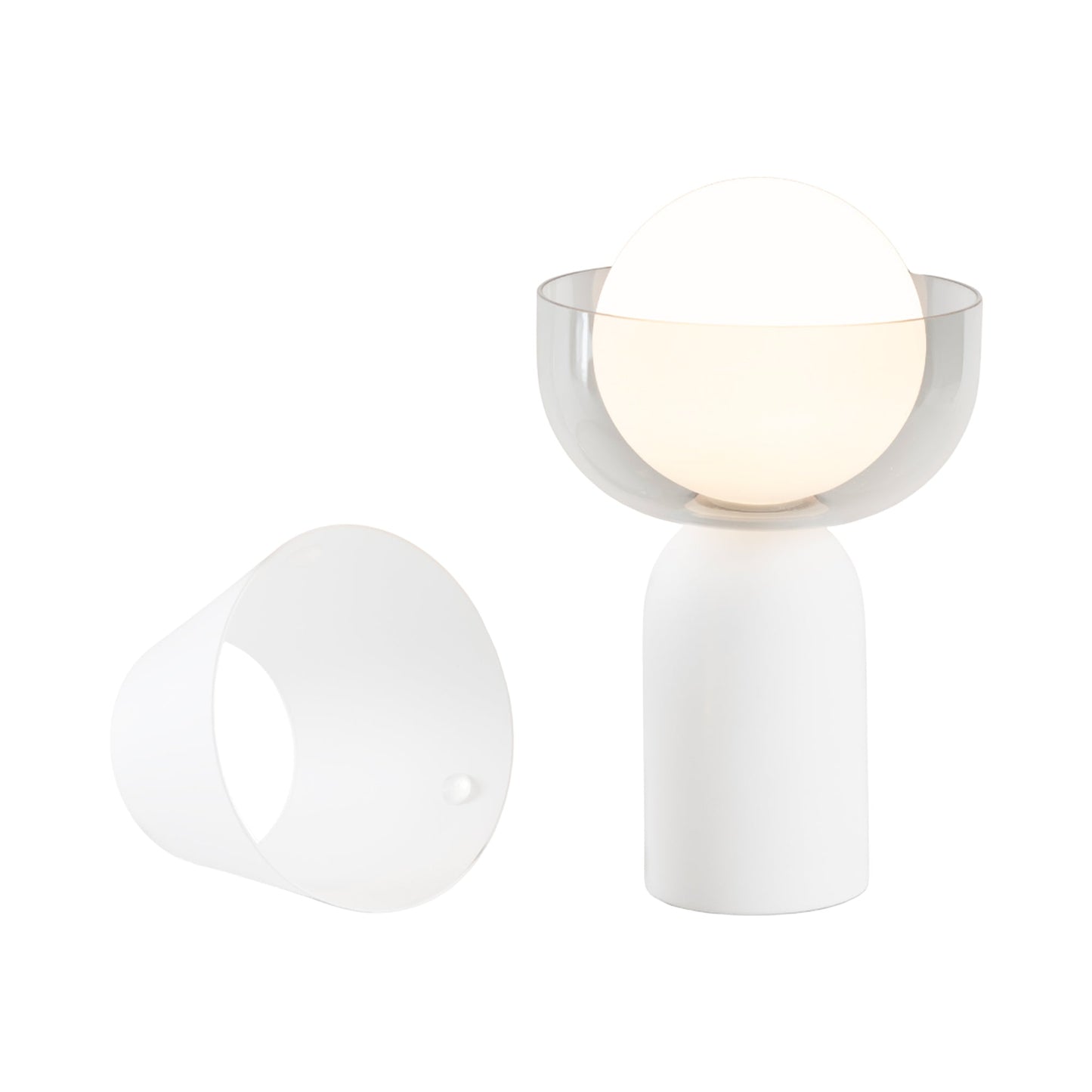 Guy Indoor/Outdoor LED Table Lamp in Matte White (Bowl Collar).