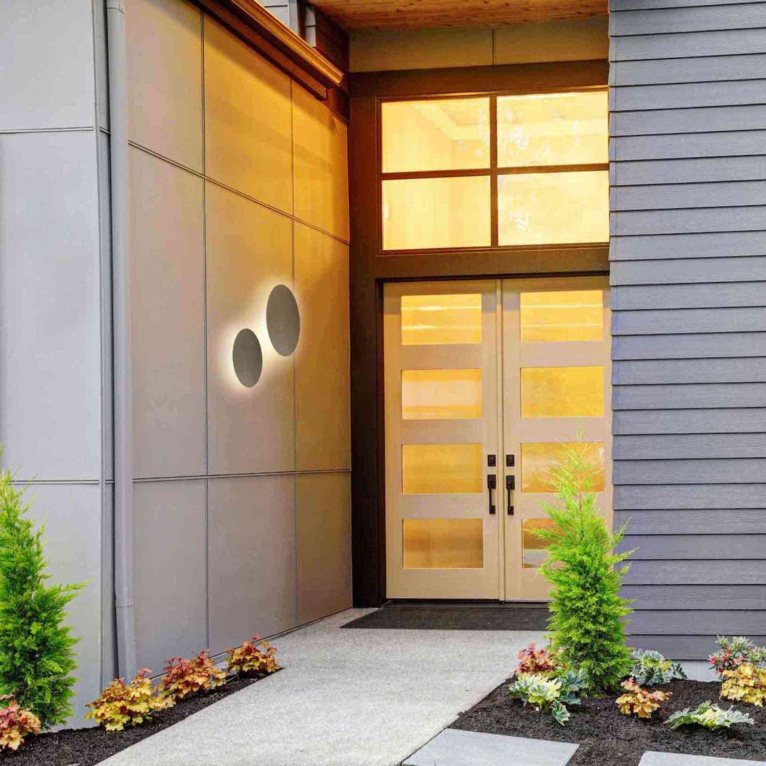 Ramen LED Outdoor Wall Light in lobby.