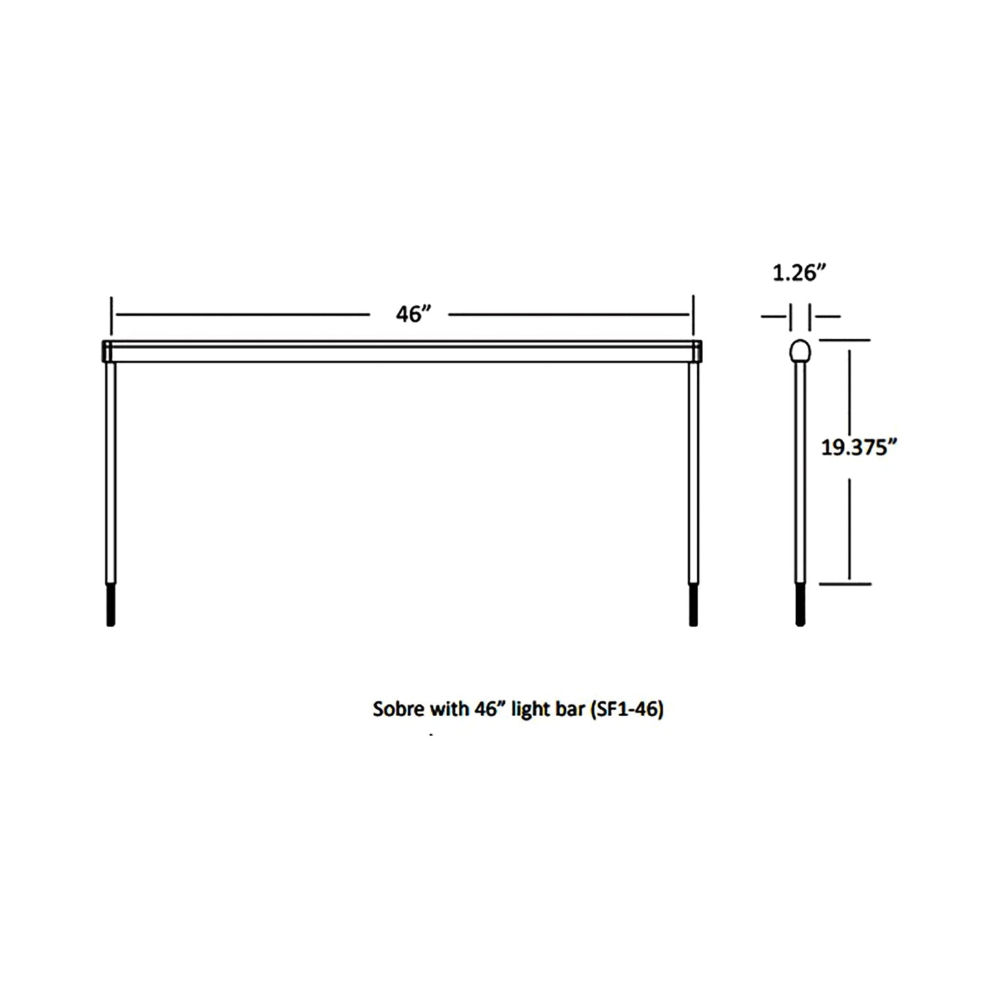 Sobre LED Task Light - Thru Table - line drawing.