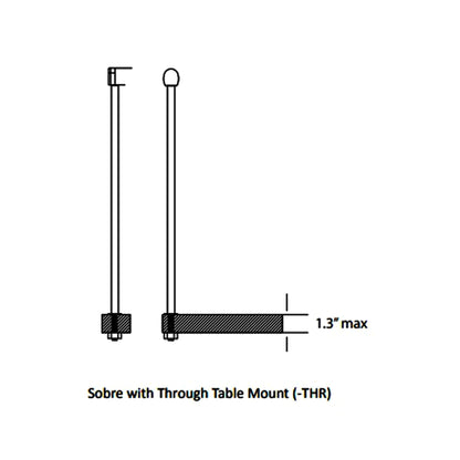 Sobre LED Task Light - Thru Table - line drawing.