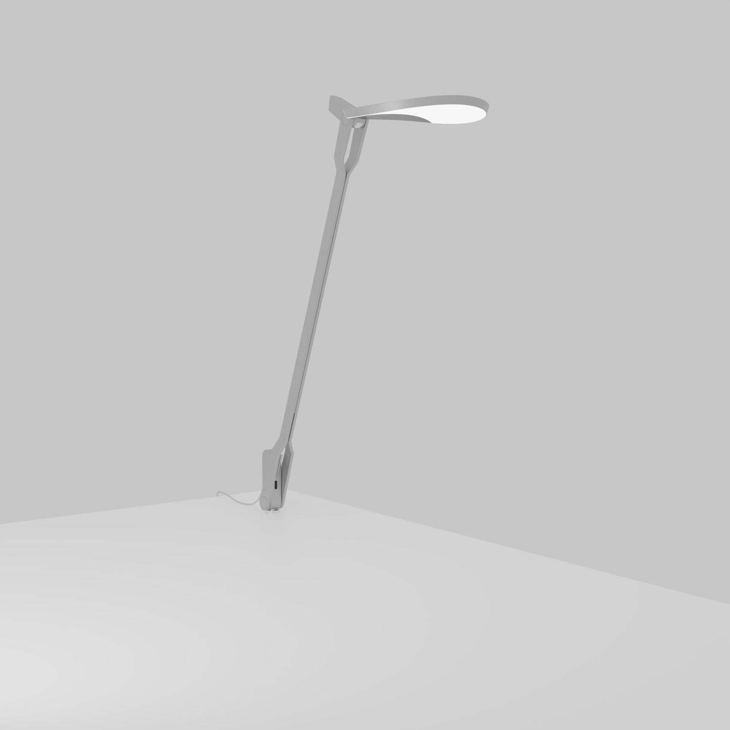 Splitty Pro LED Desk Lamp in Silver (Through-Table Mount).