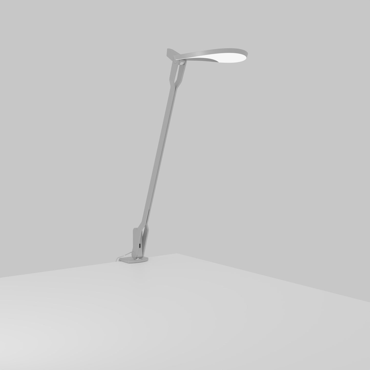 Splitty Pro LED Desk Lamp in Silver (One-Piece Desk Clamp).