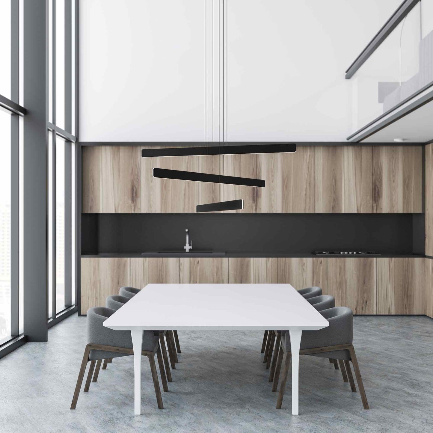 Sub LED Chandelier in office.