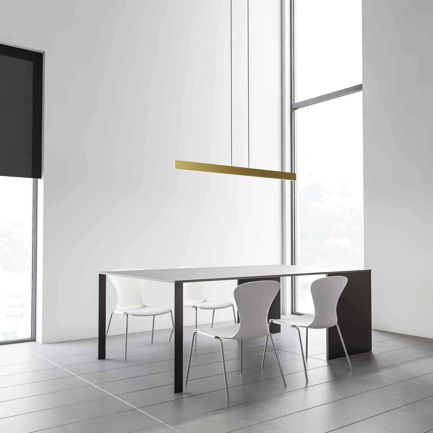 Sub LED Linear Pendant Light in living room.