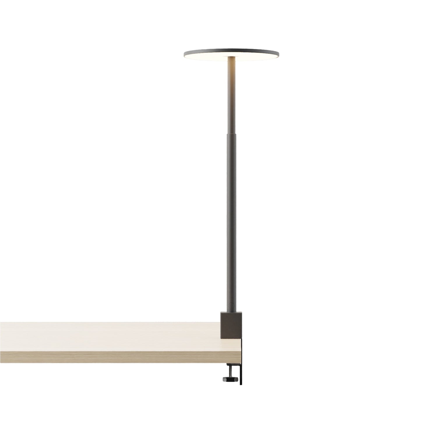 Yurei Edge Clamp LED Co-Working Lamp in Matte Black/No Shade.