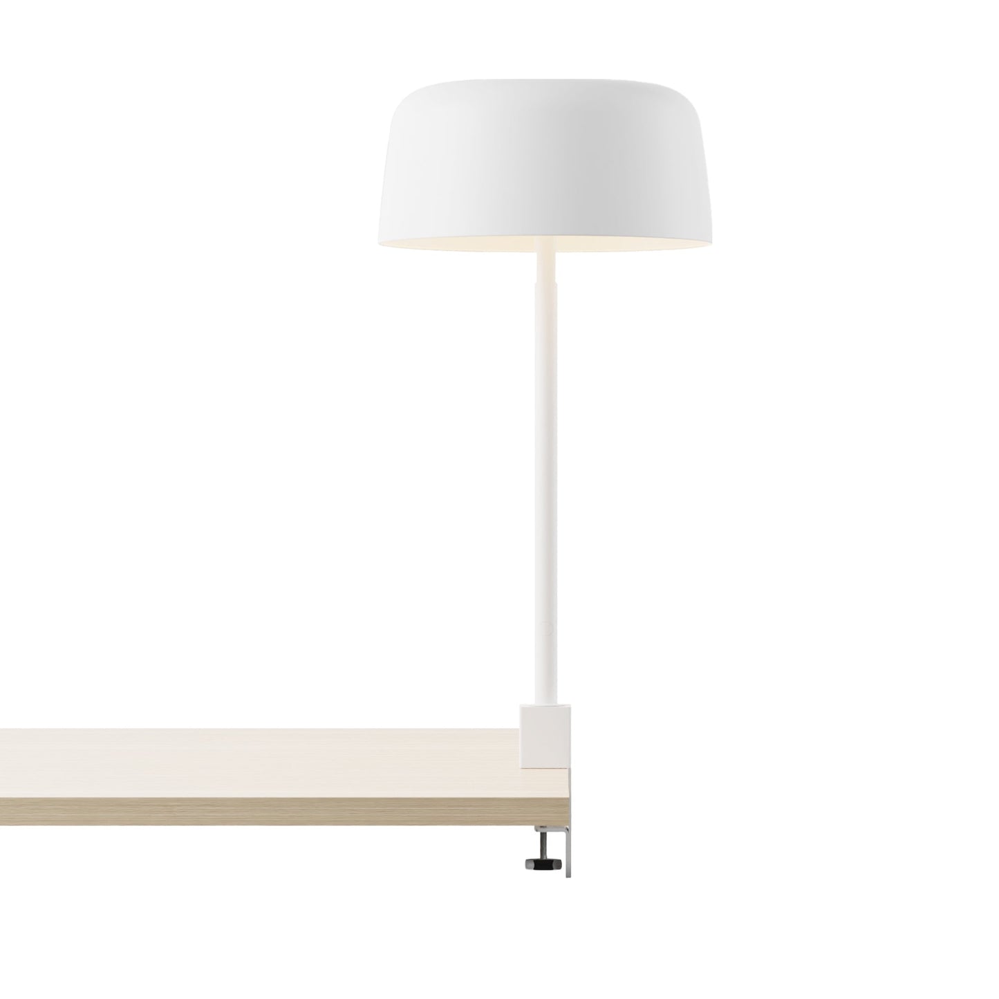Yurei Edge Clamp LED Co-Working Lamp in Matte White/Matte White/Metal.
