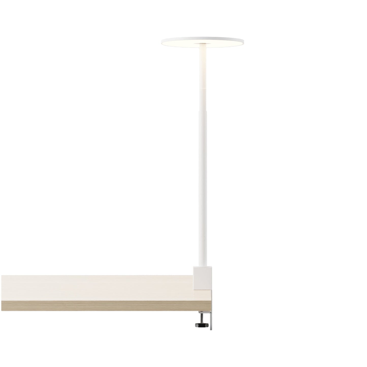 Yurei Edge Clamp LED Co-Working Lamp in Matte White/No Shade.
