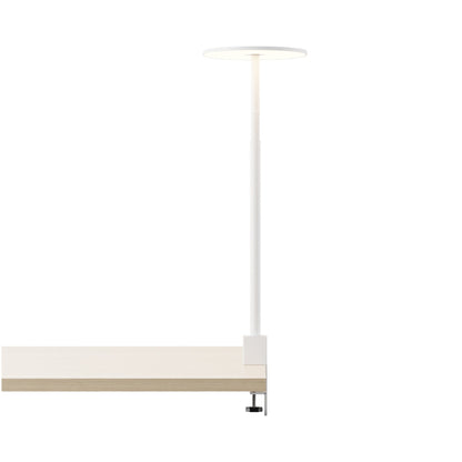 Yurei Edge Clamp LED Co-Working Lamp in Matte White/No Shade.