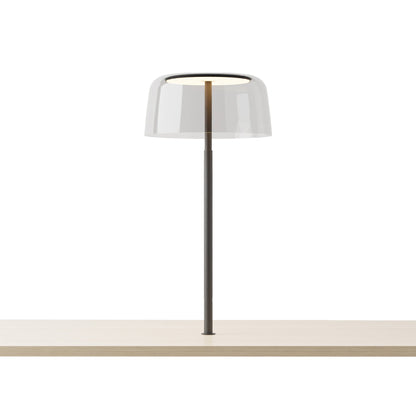 Yurei LED Co-Working Lamp in Matte Black/Clear/Transparent Polymer.
