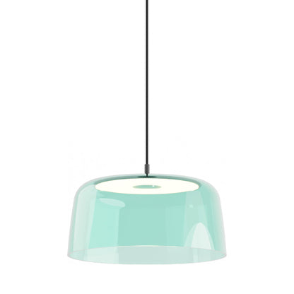 Yurei LED Pendant Light in Matte Black/Aqua Blue/Transparent Polymer.