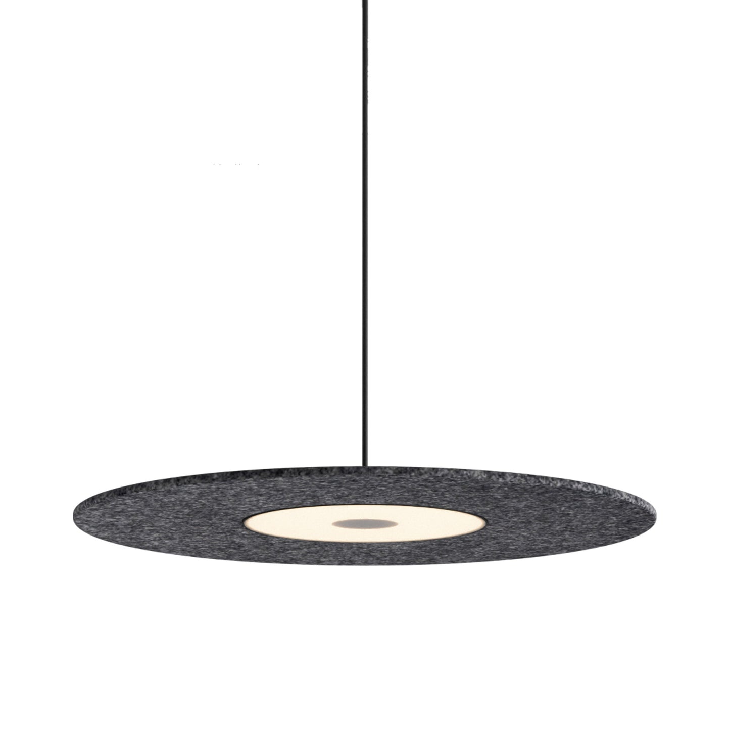 Yurei LED Pendant Light in Matte Black/Charcoal/Acoustic Panel.