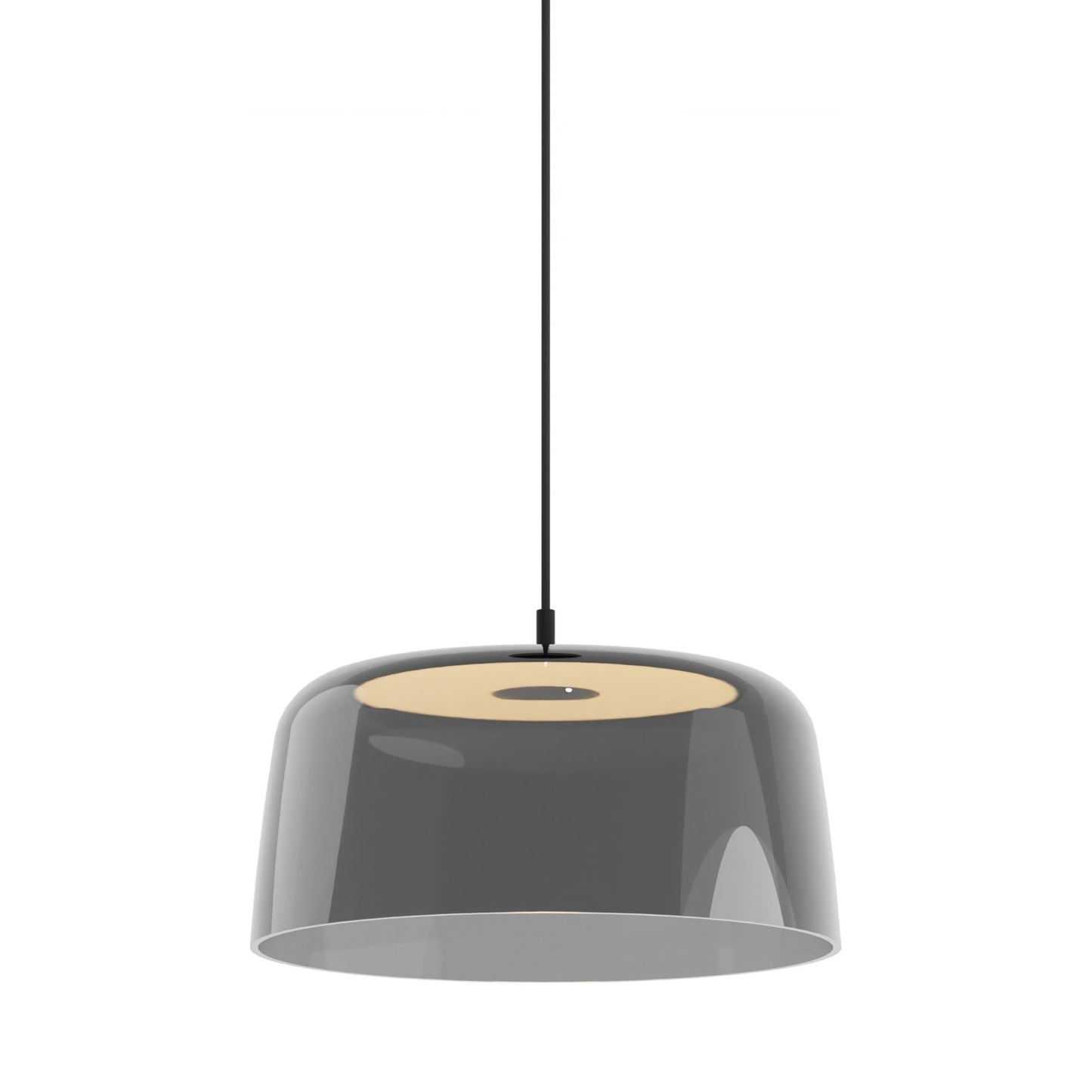 Yurei LED Pendant Light in Matte Black/Dark Grey/Transparent Polymer.